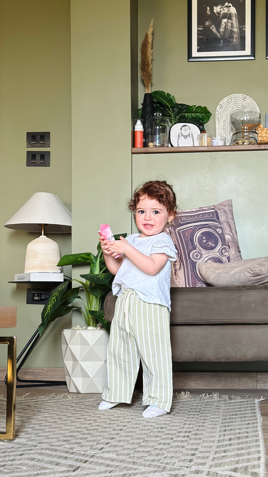 The Haven Baby Edit - Striped Olive Unisex Pants