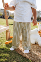 The Haven Baby Edit - Striped Olive Unisex Pants